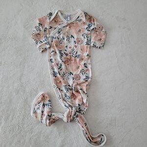 🧸2/20$ Copper Pearl Tie Knot Pajama Sleep Sack One Piece Newborn Floral